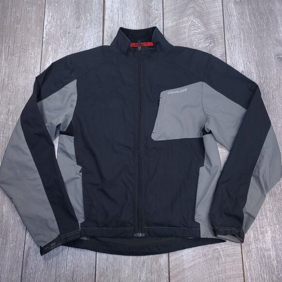Specialized Mens Windbreaker Jacket Small Black Vented Lightweight Full Zip - Picture 1 of 7